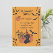 Halloween party kaart (Staand voorkant)