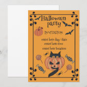 Halloween party kaart (Voorkant / Achterkant)