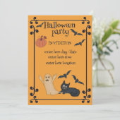 Halloween party kaart (Staand voorkant)