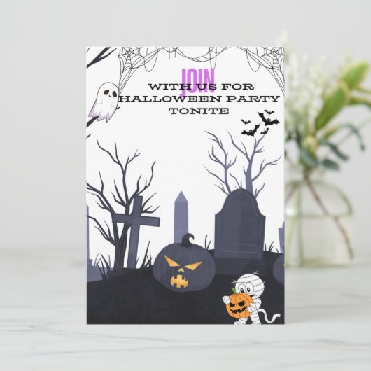 Halloween Party Kaart (Staand voorkant)