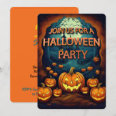 Halloween Party Kaart (Voorkant / Achterkant)