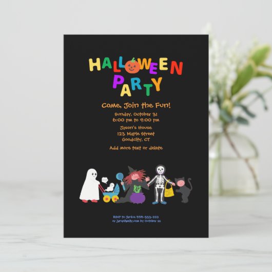 Halloween Party Kaart (Staand voorkant)