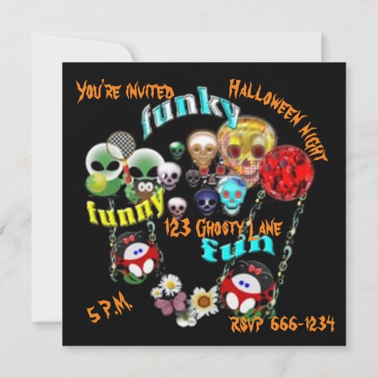 Halloween party kaart (Achterkant)