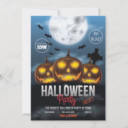 Halloween Party Kaart (Voorkant)