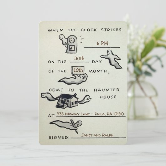   Halloween Party Kaart (Staand voorkant)