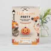 Halloween Party Kaart (Staand voorkant)