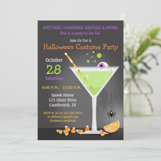 Halloween Party Kaart (Staand voorkant)