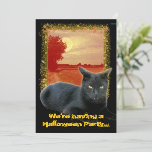 Halloween Party... Kaart (Staand voorkant)