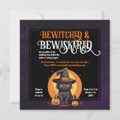 Halloween Party Kat Schattige Kitten in Heks Pet Kaart (Voorkant)