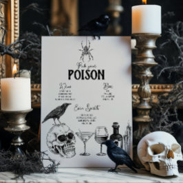  Halloween Party Kies uw Poison Bar Menu Reclamebord Met Voetstuk