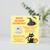 Halloween Party Kinder Cute Fun Ghost Pumpkin Cat Kaart (Staand voorkant)