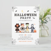 Halloween Party Kinder Spooky Invitation Kaart (Staand voorkant)