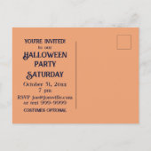 Halloween Party Kinderen Heks Pompoen Uitnodiging Briefkaart (Achterkant)