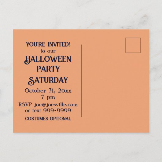  Halloween Party Kinderen Heks Pompoen Uitnodiging Briefkaart (Achterkant)