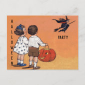 Halloween Party Kinderen Heks Pompoen Uitnodiging Briefkaart (Voorkant)