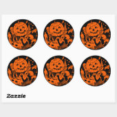 Halloween Party Kinderen & Jack O'Lantern Ronde Sticker (Vel)