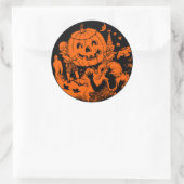 Halloween Party Kinderen & Jack O'Lantern Ronde Sticker (Tas)