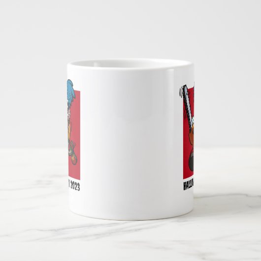 Halloween Party Kleurrijke Kettingzaag Clown Carto Grote Koffiekop (Voorkant)