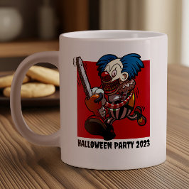 Halloween Party Kleurrijke Kettingzaag Clown Carto Grote Koffiekop