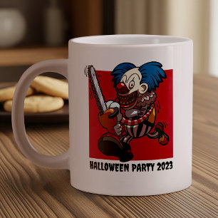 Halloween Party Kleurrijke Kettingzaag Clown Carto Grote Koffiekop
