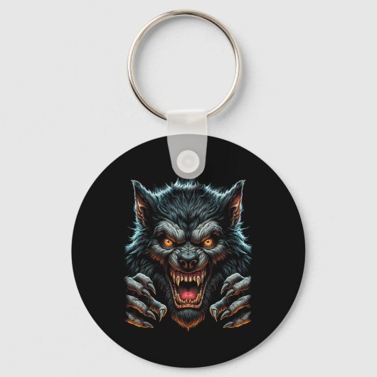 Halloween Party Kostuum Angry Weerwolf Wolfman Sleutelhanger (Voorkant)