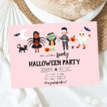 Halloween Party Kostuum Spooky Kids Verjaardag Kaart<br><div class="desc">Halloween Verjaardag thema uitnodiging voor uw perfecte viering.</div>