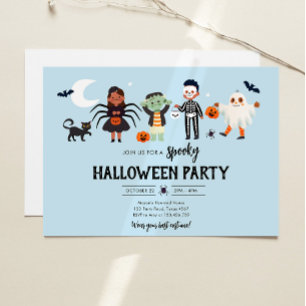 Halloween Party Kostuum Spooky Kids Verjaardag Kaart