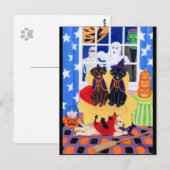 Halloween Party Labradors! Briefkaart (Voorkant / Achterkant)