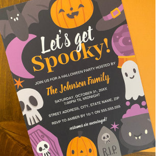 Halloween Party Laten we Spooky Schattige worden Kaart