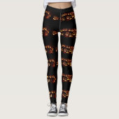 Halloween Party Leggings Pompoenen 's nachts (Voorkant)