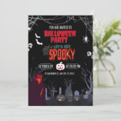 Halloween Party Let's Get Spooky  Kaart (Staand voorkant)