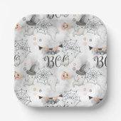 Halloween Party Leuke Ghost Pumpkin Papieren Bordje (Voorkant)