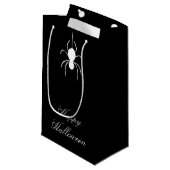 Halloween Party Leuke Spin Zwart Wit Klein Cadeauzakje (Voorkant Gekanteld)