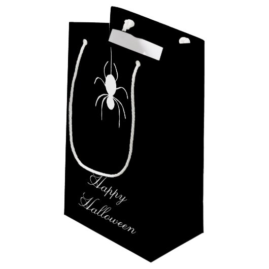 Halloween Party Leuke Spin Zwart Wit Klein Cadeauzakje (Achterkant Gekanteld)