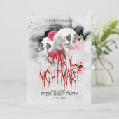 Halloween Party met handgetekende Retrostijl Kaart (Staand voorkant)