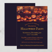 Halloween party met pompoenen en kaarsen kaart (Voorkant / Achterkant)