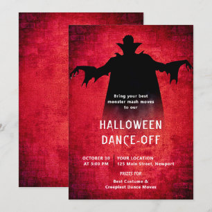 Halloween Party Monster Dance Dracula Rood Zwart Kaart