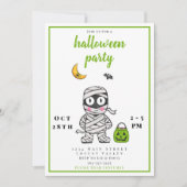 Halloween party mummie voor kinderen kaart (Voorkant)