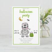 Halloween party mummie voor kinderen kaart (Staand voorkant)