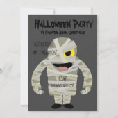 Halloween party mummy monster kaart (Voorkant)