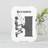 Halloween Party  Musical Skeleton Piano Kaart (Staand voorkant)