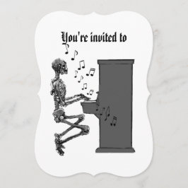 Halloween Party Musical Skeleton Piano Kaart