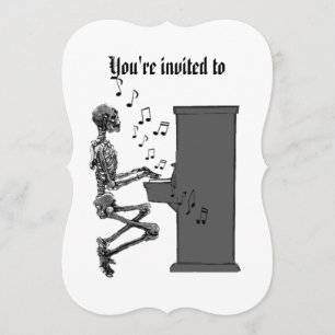 Halloween Party  Musical Skeleton Piano Kaart