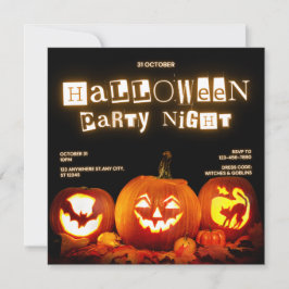 Halloween Party Night Invitation Kaart