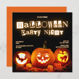Halloween Party Night Invitation Kaart