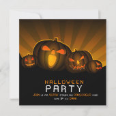 Halloween Party Night met enge pompoenen Save The Date (Voorkant)