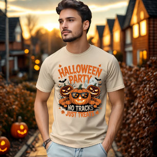 Halloween Party No Tracks behandelt alleen pompoen T-shirt