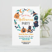 Halloween Party Nodig Geesten Pompoenen uit Kaart (Staand voorkant)
