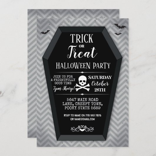 Halloween Party nodigt katoenvleermuizen uit Kaart (Voorkant / Achterkant)