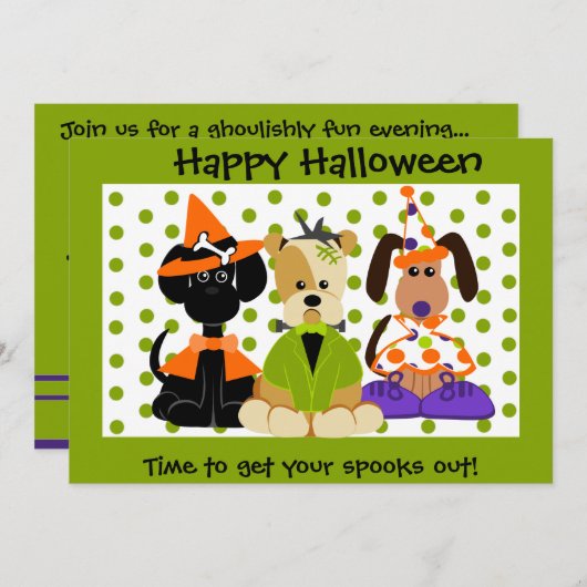 Halloween Party nodigt uit Kaart (Voorkant / Achterkant)